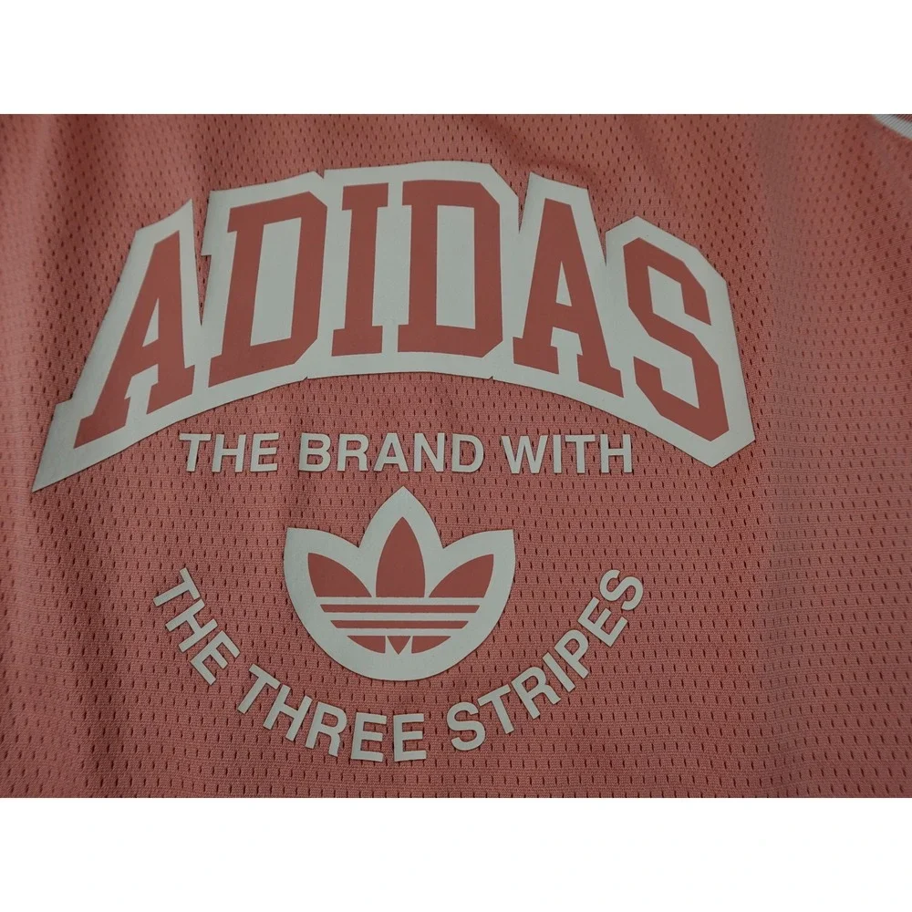 Adidas Tank Top Mens Large Coral Good Graphic Mesh Basketball Jersey IS2899